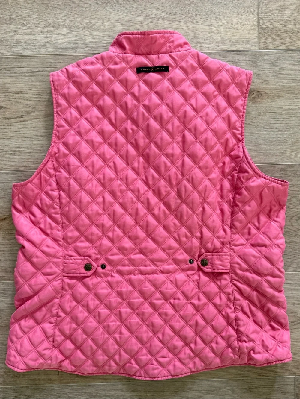 Ariat Quilted Vest XL Pink Floral Lined Full Zip